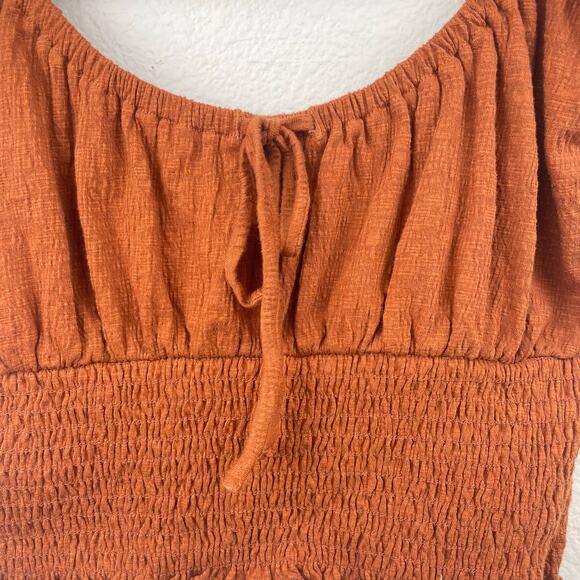 Billabong Womens Top Sz M Peasant Milkmaid Cottage Boho Hippie Western Cowgirl - Picture 2 of 8